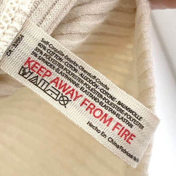 Free People Intimately Ribbed Button Front Top Size Medium Cream Beige Feminine - Picture 8 of 9